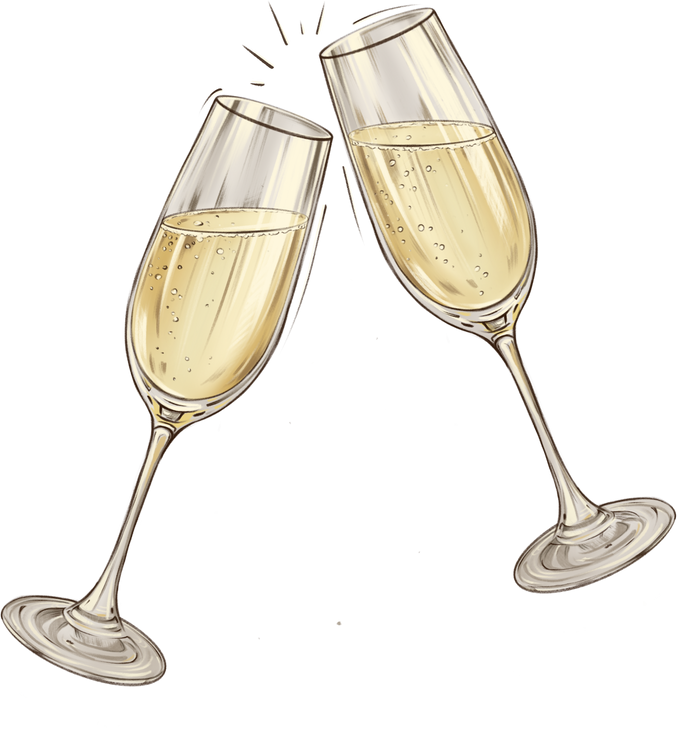 Wine Toast Illustration